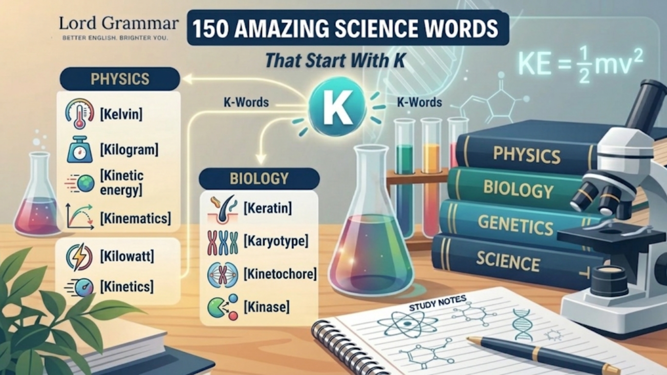 exploer 150 science words that start with K