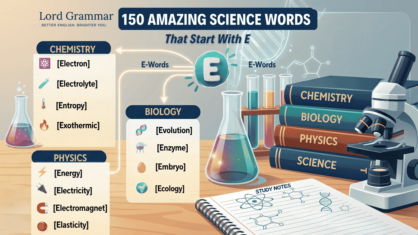 science words that start with E